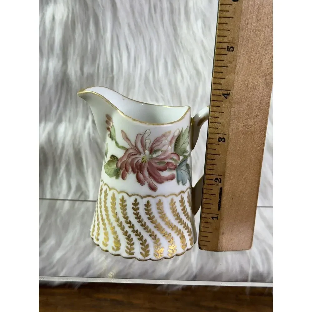 Antique 1900-1920s T&V Limoges France Pitcher Cream Milk Syrup F H George Signed